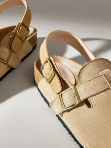 Solecia Ladies Adjustable Buckle Design Casual Comfortable Flat Shoes - Khaki - View 5