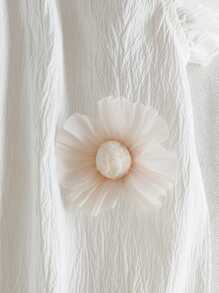 SHEIN Vintaside Kids Body de bebé niña con volantes y mangas cortas florales, estilo dulce, liviano para el verano