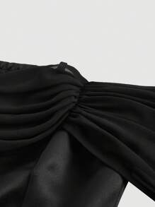SHEIN MOD Strapless Ribbon Decoration Black Elegant Prom Dress, Holiday Dress, Cute Dress, Vacation Dress, Party Dress, Brunch Dress, Women's Birthday Dress, Graduation Dress, Summer