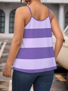 Calvaya Plus Size Color Block Splice Casual Spring/Summer And Camisole Top Graphic Tees Women Tops - Multicolor - View 2