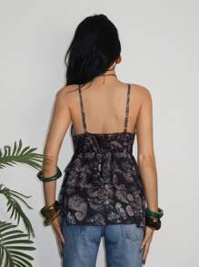 EgrlEra Vintage Cashew Flower Print Tank Top, Minimalist & Practical Multipurpose - Multicolor - View 2