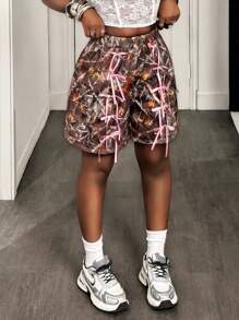 BamGleam Short pour femme avec décoration de nœud, à la mode pour l'été