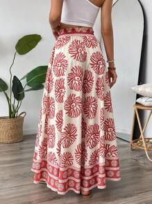 Chiquease Pantalones de pierna ancha con estampado floral y cintura de encaje para mujer, elegantes y casuales, ideales para la playa, vacaciones, festivales de música, escuela, viajes y uso diario