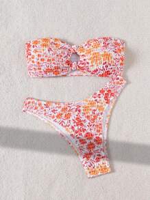 Swim Mod Women Swimming Suit Set, Random Print, Copyright Obtained For Summer Beach Vacation - Multicolor - View 5
