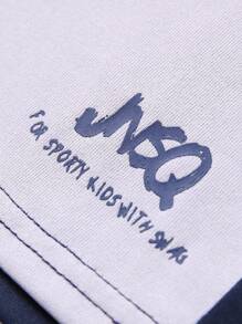 JNSQ Short deportivo informal y holgado con falda para niñas, short deportivo informal y holgado con cintura elástica y estampado divertido de letras para niños