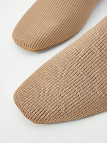MOTF PREMIUM SQUARE TOE FLAT MULE SLIP-ON SHOES - Apricot - View 6