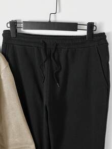 EURMUSE Men's Deer Pattern Hooded Sweatshirt And Pants Two-piece Set - Beige - View 7