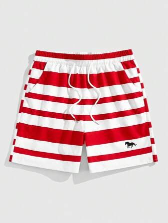 Casual Short à rayures bicolores pour hommes