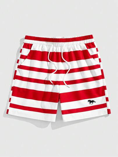 Street Life Pantalones cortos de hombre con rayas de color contrastante