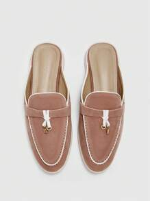 CUCCOO BIZCHIC Women's Casual Metal Decor Flat Slip-On Loafers - Hot Pink - View 2