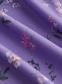 Comfortcana Váy dài màu tím phong cách nghỉ mát cỡ lớn, Xuân/Hè - Màu tím  Violet - Xem 4