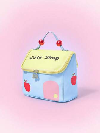 Kawaii Niedliche kleine Haus-förmige Aufbewahrungstasche in Kontrast-Farbe