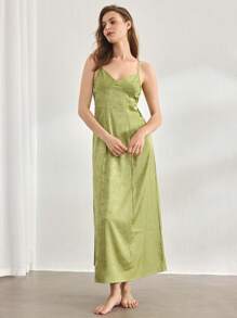 Ocili Váy ngủ Babydoll màu xanh lá cây mềm mại thoải mái cho nữ, thường ngày trong mùa lễ - màu xanh lá - Xem 3