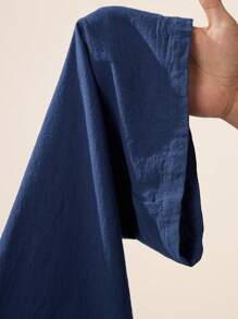 SHEIN Tall 女士纯色简约休闲裤 - 藏蓝色 - 查看 7