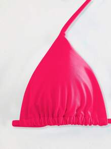 SHEIN Swim Triangle Bikini Top (Ties & Removable Knot Design)