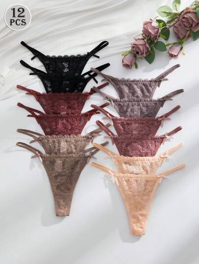 Multi Romantic Verleidelijke Kanten Ladies String Panties Lingerie view 2
