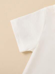 SHEIN Playful Pals 5件套幼儿男童休闲舒适白色T恤，春夏 - 彩色 - 查看 6