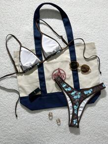 Swim Mod 女士两件套热带碎花比基尼套装，休闲度假比基尼套装