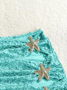 Soleia 女士夏季沙滩海星装饰镂空比基尼泳装泳裤 - 藍色 - 查看 3