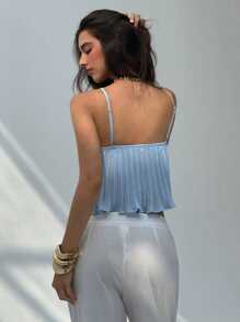 Aloruh 1pc Women Solid Color Camisole Tank Top, Fashionable & Suitable For Summer