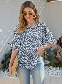 Glamance Whitebread 女士优雅碎花网眼T恤，夏季 - 彩色 - 查看 3