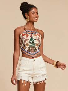 Travachic Bohemien gewebtes Muster-Trägertop für Frauen, Sommer für Frauen, Bademode, Frühling und Sommer, Ostern, Feiertage, Strände für Frauen, Frühjahrsferien, Urlaubskleidung für Frauen, Konzertkleidung für Frauen, BOHO, Bohemien, Musikfestival, tropischer Urlaubskleidung für Frauen