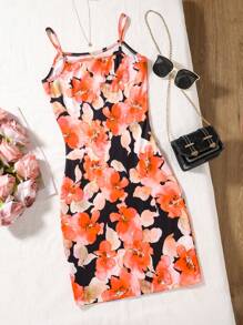 Vestido de tirantes informal con estampado floral para adolescentes