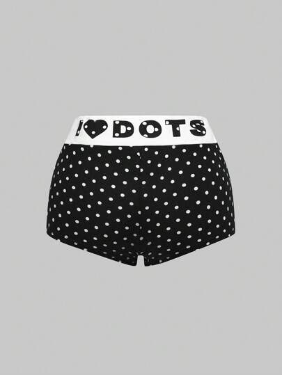 Pantaloncini slim fit con stampa a pois e patchwork