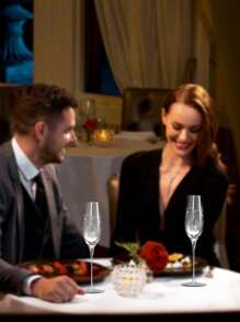 2PCS创意雕花钻石水晶玻璃高脚香槟杯，雕刻工艺，双爱L型图案，轻奢复古，适用于婚礼，情人节，永恒爱情，节庆礼品，餐厅，宴会，派对，酒吧，特殊场景，水晶玻璃高脚香槟杯 - 彩色 - 查看 8