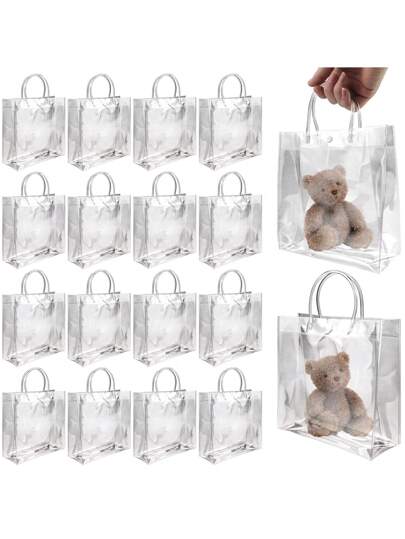 Bolsa de mano transparente de PVC, bolsa de regalo, bolsa de regalo de puesto, bolsa de plástico para tienda de ropa