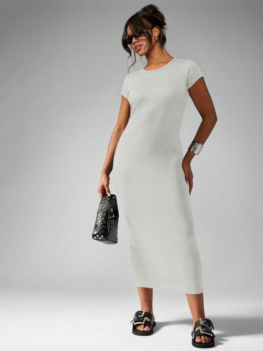 dress linen cotton Canyon Linen Midi Dress Black / L