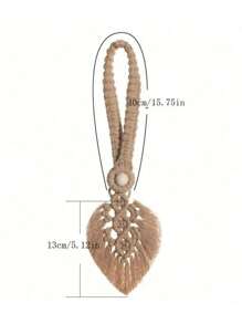 2 件套波西米亚风格窗帘带，手工编织彩色叶子窗帘装饰扣，窗帘绑绳，家居软装饰挂饰，婚礼装饰