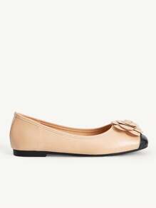 CUCCOO CHICEST Beige Floral Network Comfortable Flats For Women For Christmas - Apricot - View 4