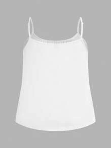 SHEIN EZwear Camiseta de tirantes minimalista y casual de talla grande, para club, aeropuerto, maestras, vacaciones, playa - Paquete de 3 tops con diseño de rayas, camisetas básicas - Blanco y Negro - Ver 6