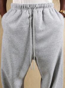 SUMWON 法式毛圈布宽松运动裤 - 灰色 - 查看 7