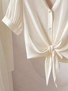 Franclia 女士休闲纯色短袖衬衫