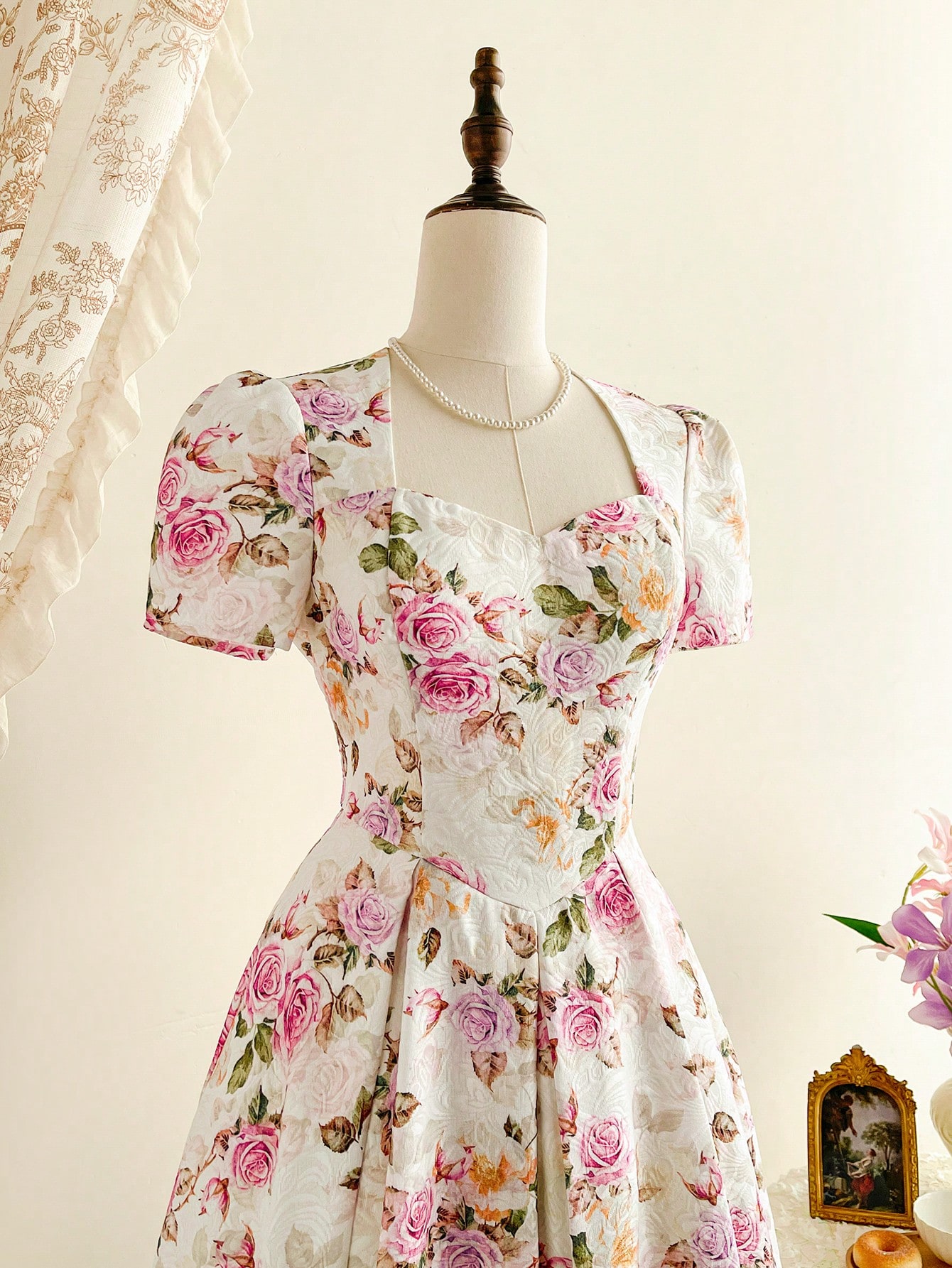 Vintage jacquard party dress