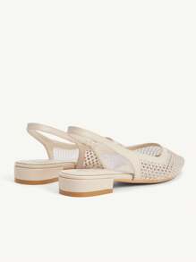 CUCCOO CHICEST 夏季新款闪亮水钻网眼面板尖头平底鞋，优雅时尚的女士网眼一脚蹬平底鞋，非常适合喝茶、约会、聚会、度假