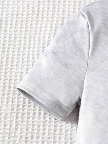 2er Set süße Hasen-Allover-Muster Kurzarm-Top und Leggings, weiches und bequemes Pyjama-Set, Sommer-Engpass-Pyjama, süße Kleidung für Tween-Mädchen, Outfit-Sets für Tween-Mädchen, süße Kinderkleidung, Kleidung für Tween-Mädchen - Verschiedenfarbig - Übersicht 3
