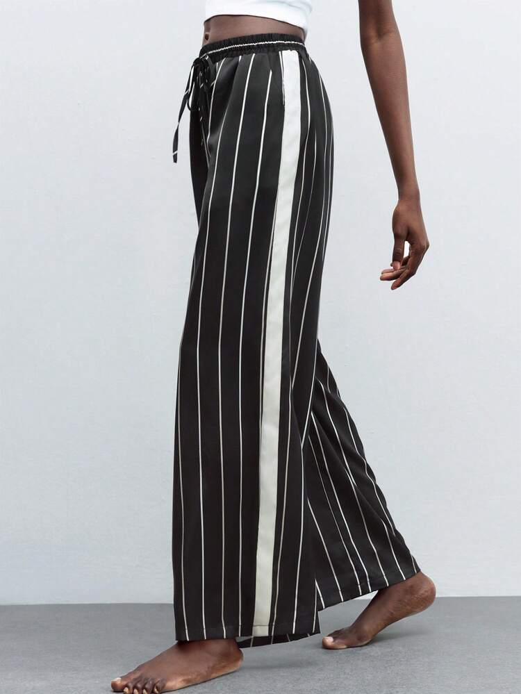 SHEIN Maija Pantaloni a righe da donna, alla moda per l'aeroporto, autunno