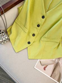 SHEIN Clasi Conjunto de 2 piezas de top de tirantes y shorts de unicolor para tallas grandes