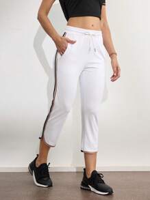 Activina Women Contrast Trim Casual Sports Pants
