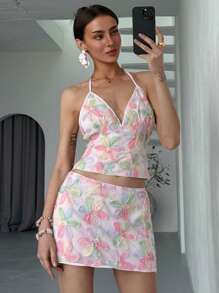 Aloruh Women Two Pieces Outfits For Daily Wear - Pink - View 6