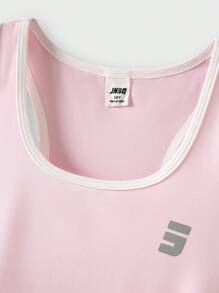 JNSQ Robe de sport professionnelle pour filles pour l'extérieur, retour à l'école. Robe de sport professionnelle pour enfants avec col rond, 4 fils, 6 lignes, impression réfléchissante 3M pour l'extérieur