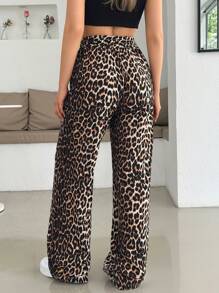 EURMUSE Women's Comfy Pants Leopard Print Casual Street Hot Girl Work Pants, Casual Women S Clothes Women Summer Clothing Woman S Summer Clothes Women Clothing Pants Animal Print Pants Leopard Print Pants - Multicolor - View 2