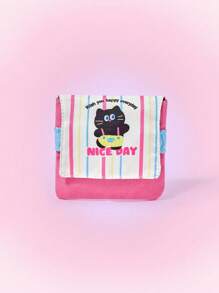 ROMWE Kawaii Cute Animal Striped Coin Purse Accessory
