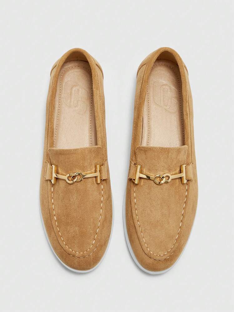 CUCCOO BIZCHIC アプリコット色のストラップ ミニマリストラウンドトウフラットシューズ、エレガントで シンプルで快適、スリップオンのカジュアルコミューターワークフラット、多用途、フォーマルなイベントにも適しています