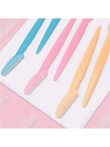 SHEIN 1/3/6/1224pcs Precision Eyebrow & Face Razors For Men & Women - Stainless Steel Hair Trimmers With Covers, Ergonomic Design, Ideal For Eyebrows, Ear & Nose Hair Removal, Fragrance-Free, Facial Hair Grooming|Modern Grooming Tools|Durable Razors, Eyebrow Trimmer