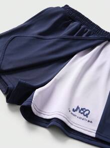 JNSQ Short deportivo informal y holgado con falda para niñas, short deportivo informal y holgado con cintura elástica y estampado divertido de letras para niños