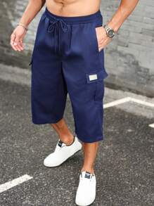 Manfinity Homme 男士抽绳腰休闲工装七分裤